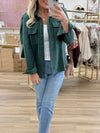 Hunter Green Corduroy Shacket