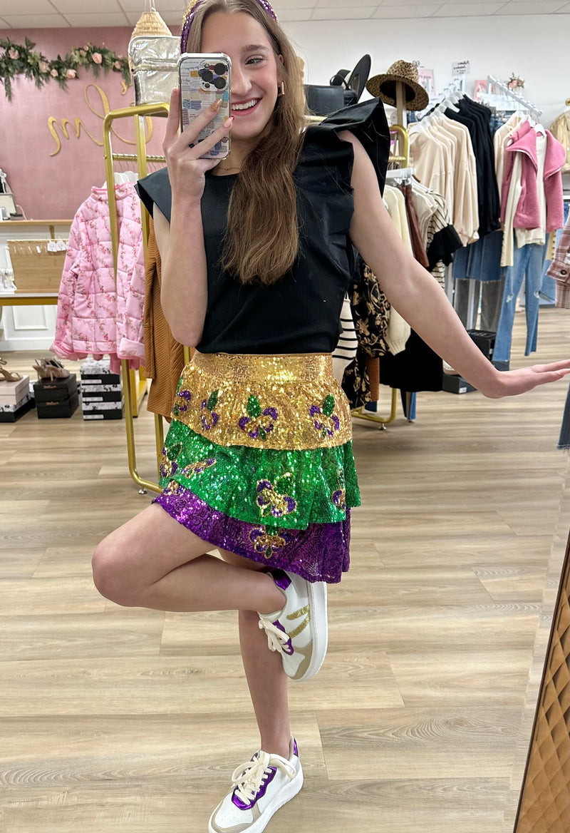 Mardi Gras Sequin Skirt