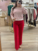 Red/Cream Stripe Sweater