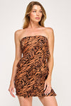 Tiger Print Ruffle Mini Dress