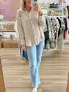 Brown/Cream Oversized Top