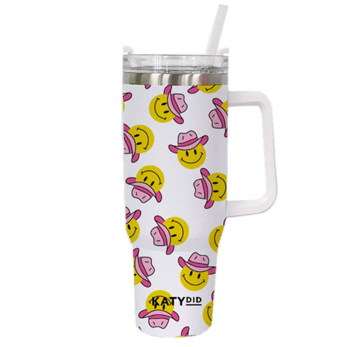 Cowboy Happy Face Tumbler