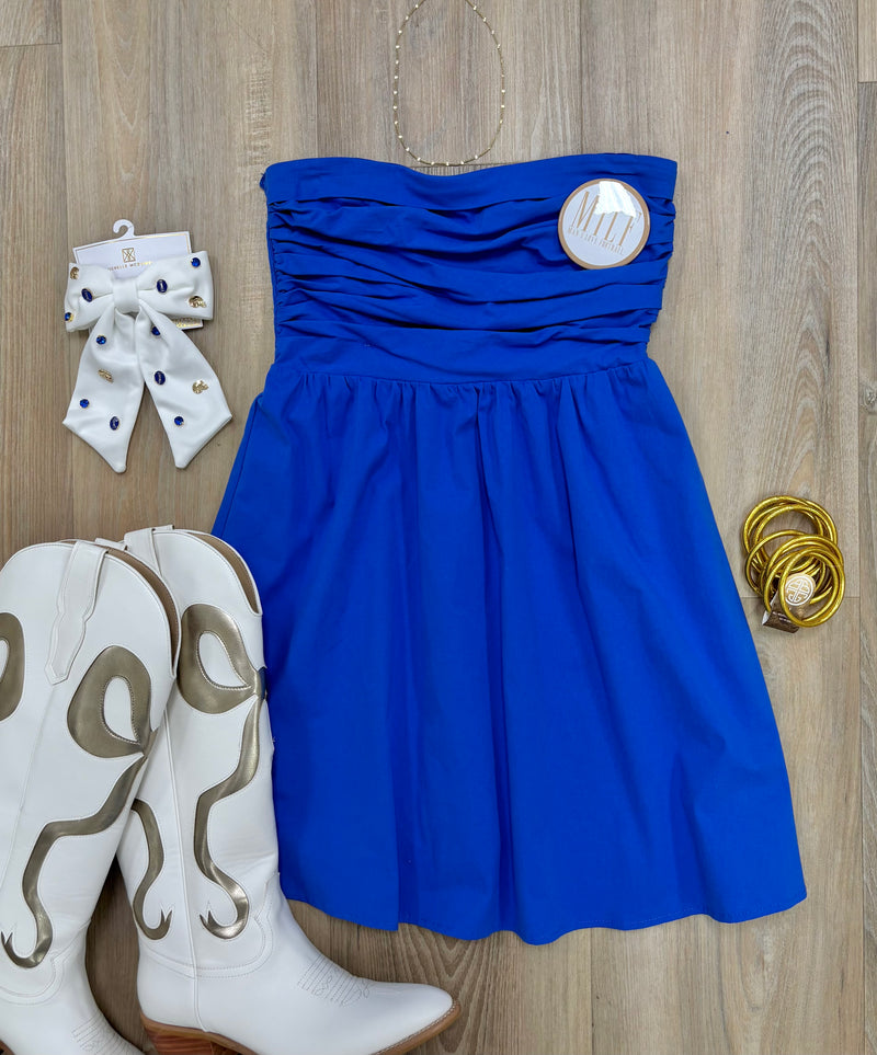 Royal Blue Strapless Dress