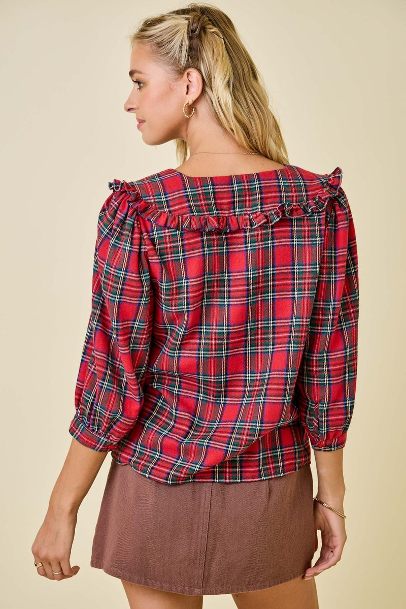 Plaid Button Up Top