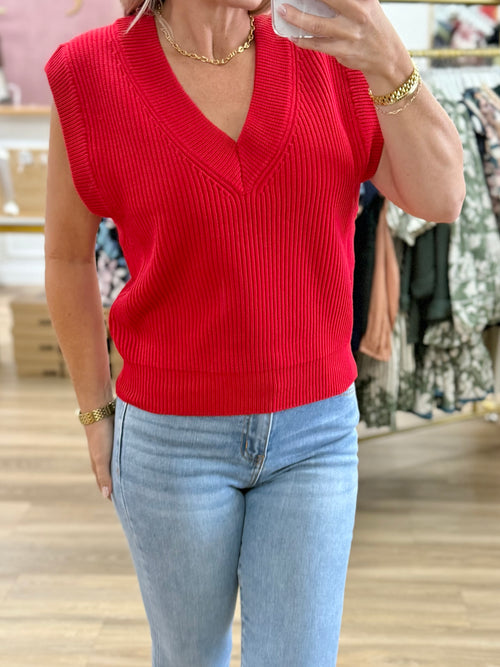 Red Sweater Vest