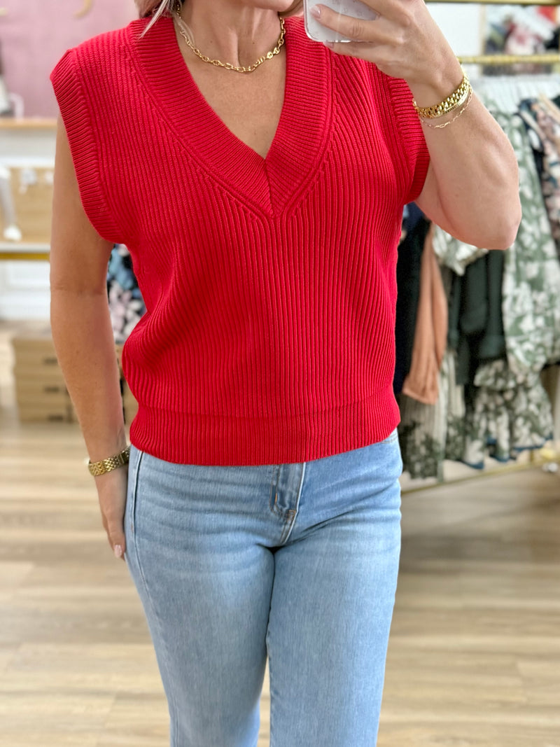 Red Sweater Vest