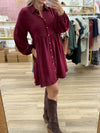 Burgundy Tiered Dress