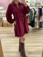 Burgundy Tiered Dress