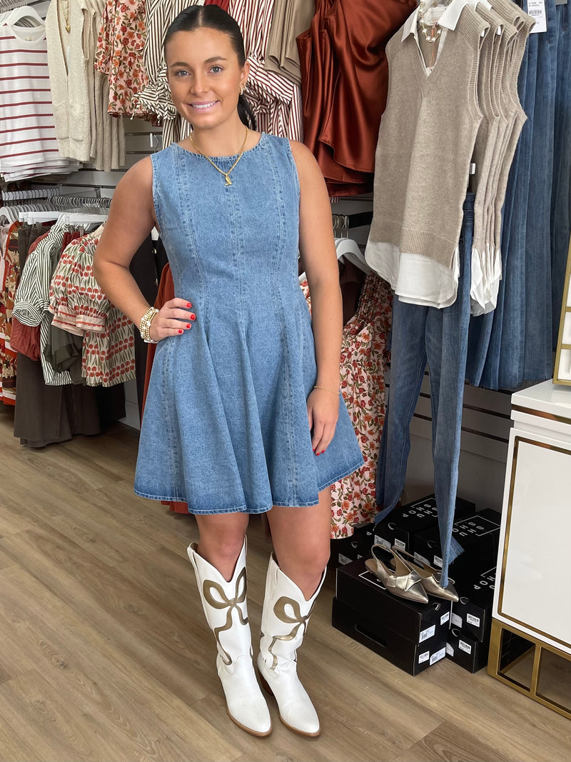 Fit & Flare Denim Dress