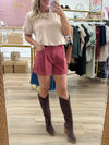 Denim Rolled Hem Shorts