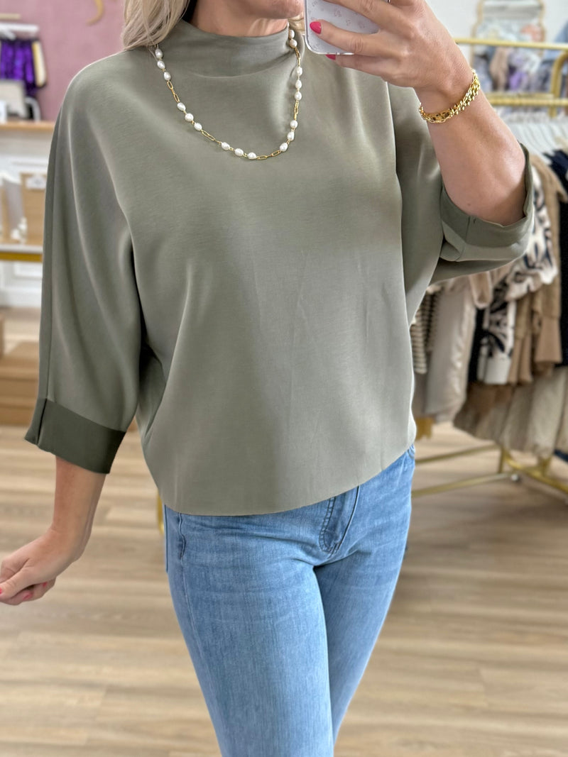 Olive 3/4 Sleeve Top