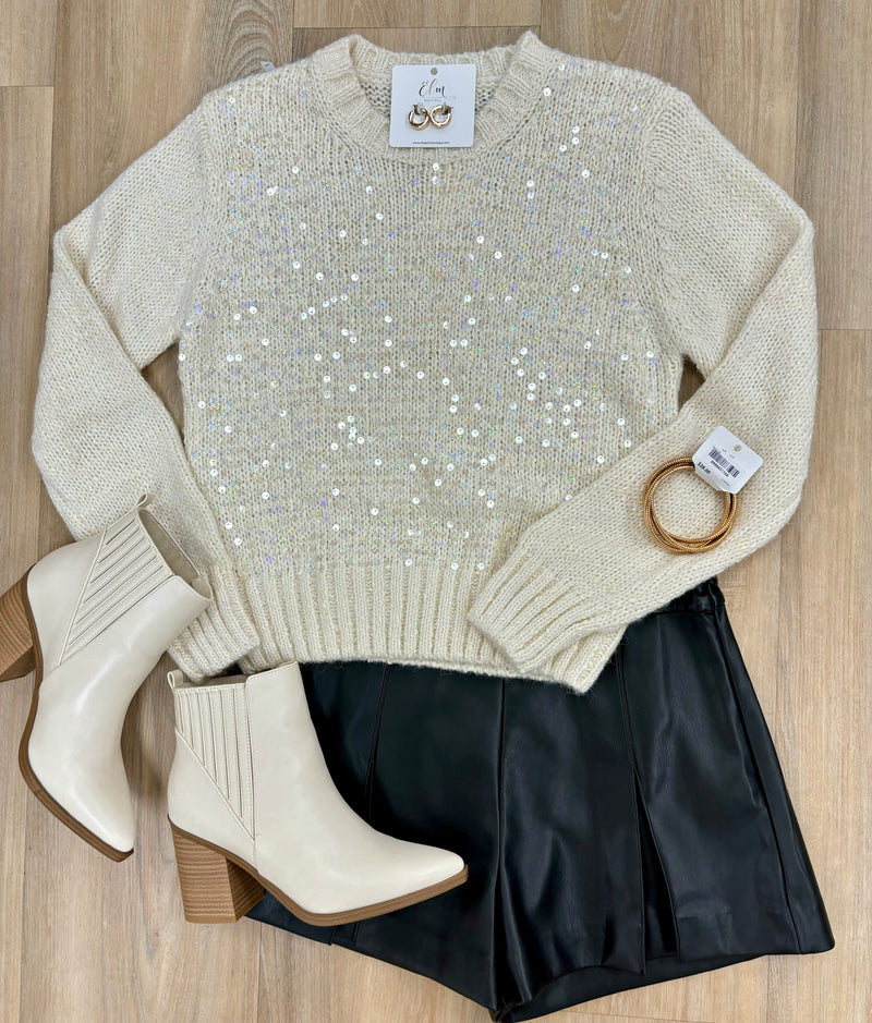 Ivory Sequin Sweater