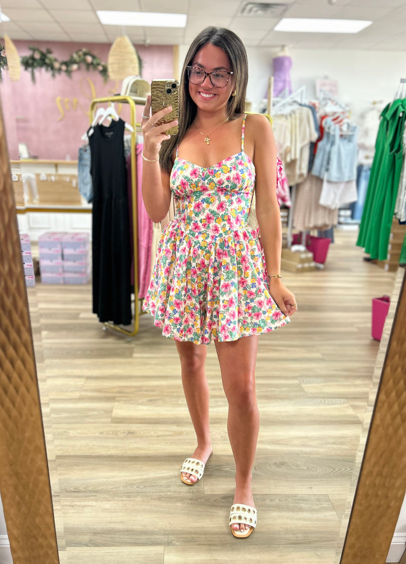 Pink Multi Floral Romper