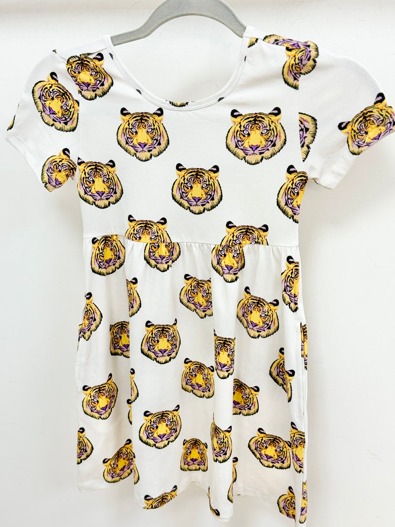 Little Girls-Tigers Pocket Dress