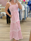 Red/White Stripe Midi