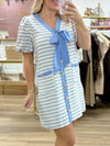 Blue/Cream Stripe Dress