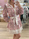 Clay Floral Dress w/Tie