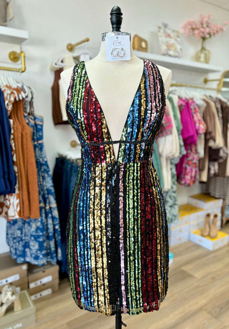 Multi-Colored Sequin Dress