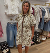 Brown Floral Print Dress