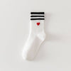 Heart/Stripes Crew Socks