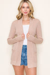 Taupe Open Front Cardi