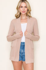 Taupe Open Front Cardi
