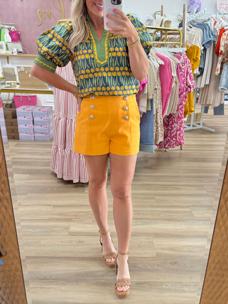 Floral Mock Neck Top