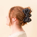 Satin Bow Claw Clip- Black