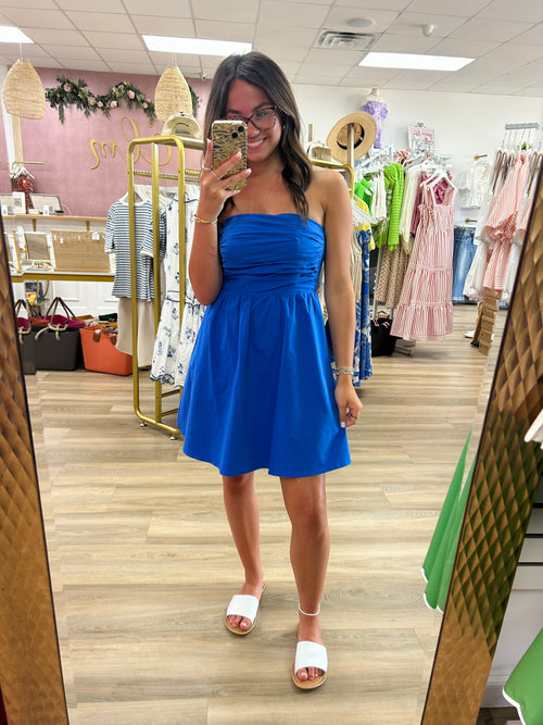 Royal Blue Strapless Dress