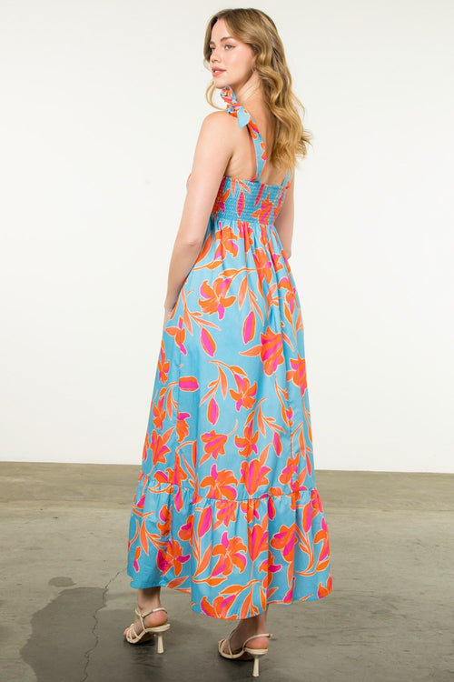 Blue/Orange Printed Maxi