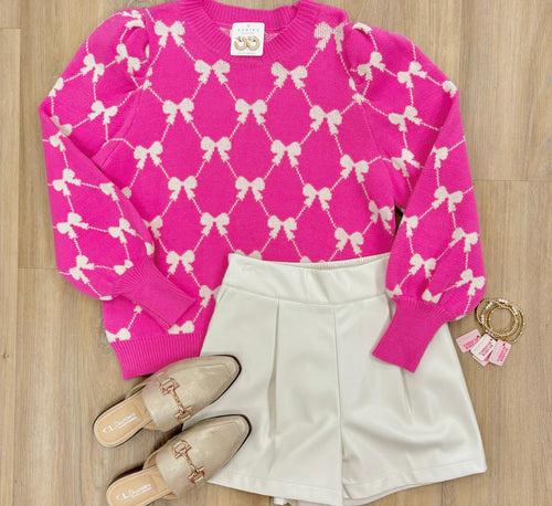 Pink Sweater w/Bows