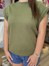 Olive Cap Sleeve Top