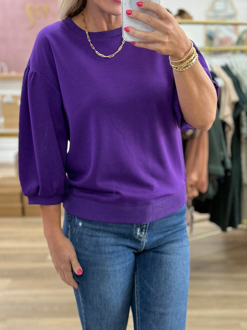 Purple 3/4 Sleeve Top