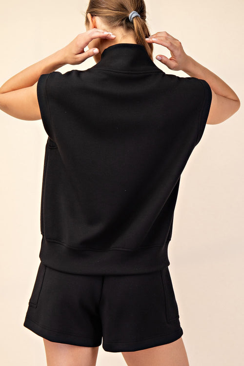 Black Modal 1/4 Zip Top