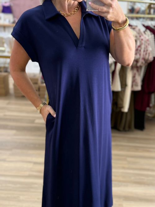 Navy Midi Dress