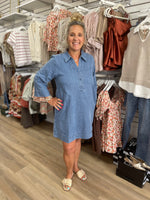 3/4 Sleeve Denim Dress