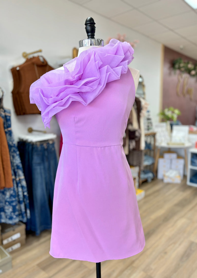 Lavender One Shoulder Dress