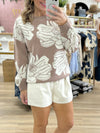 Mocha/Cream Floral Sweater