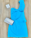 Teal One Shoulder Dress