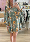 Sage Floral Dress
