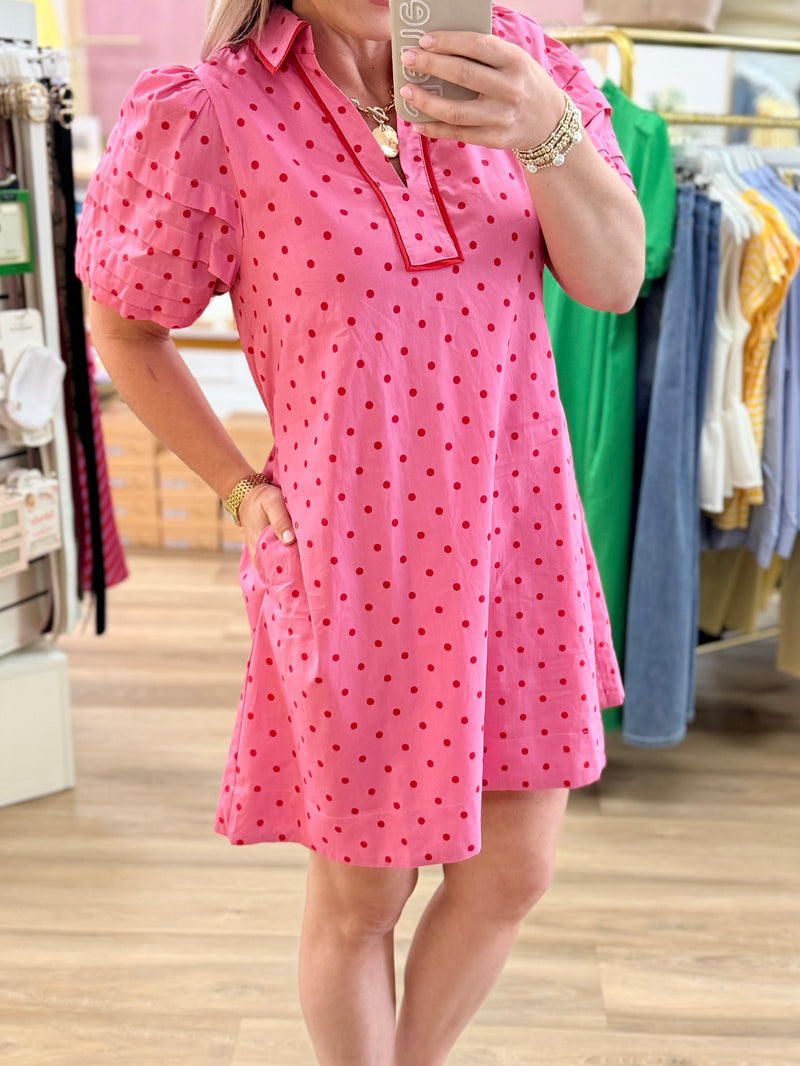 pink dress red polka dots Girls' Polka Dot Party Pocket Twirl Dress Size: 4T Toddler By Mila & Rose