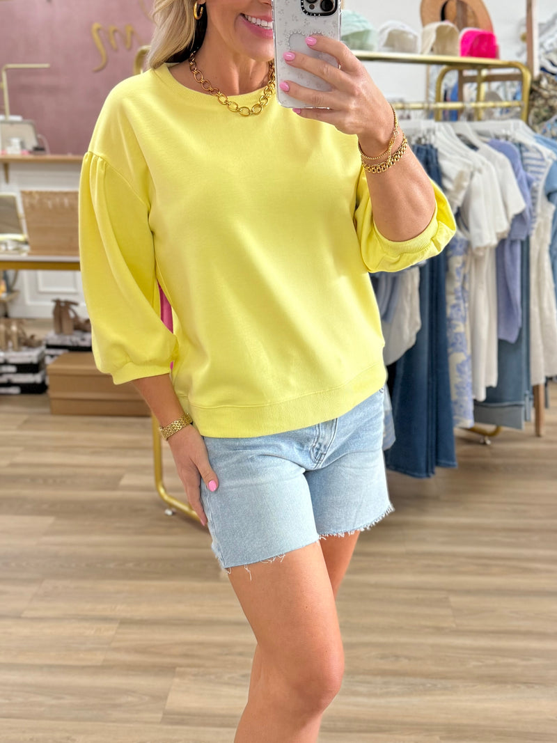 Yellow 3/4 Sleeve Top