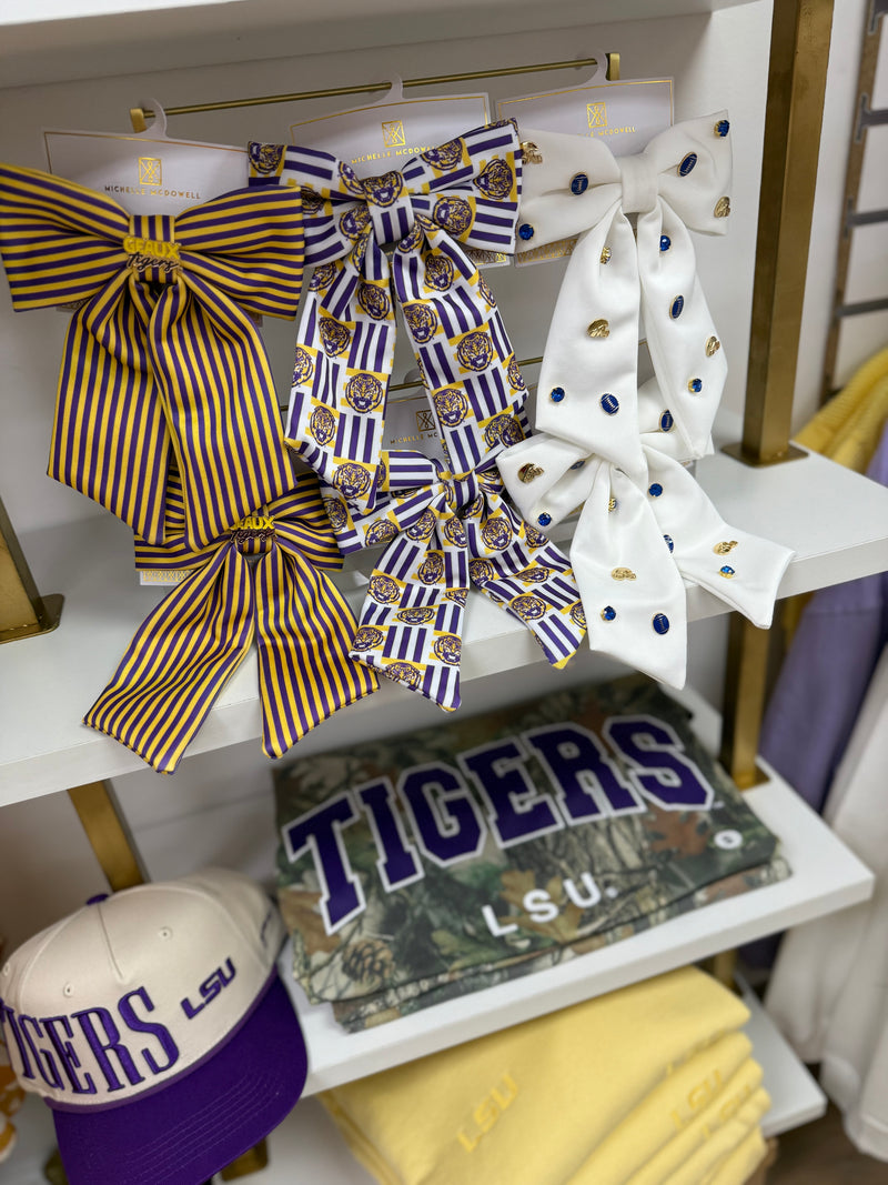 Geaux Tigers Charm Hair Bow