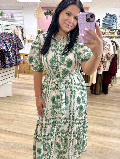 Cream Floral Dress