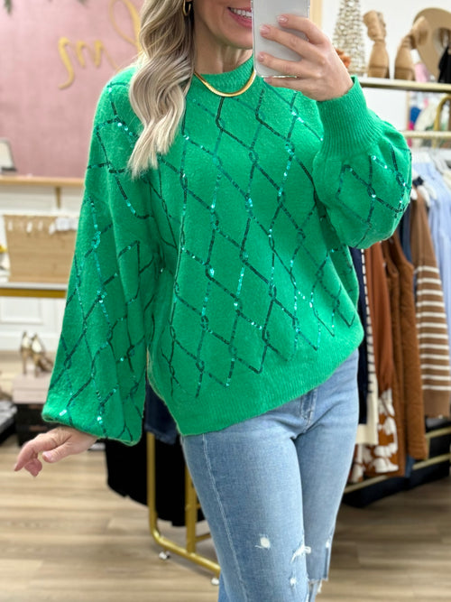 Green /Sequin Sweater