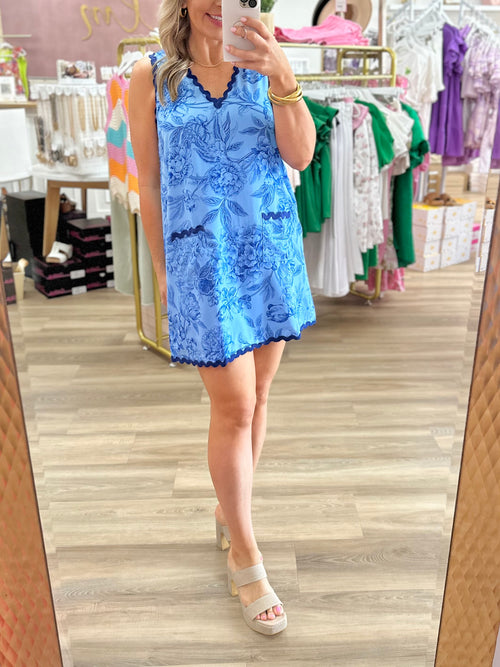 Blue Printed Dress