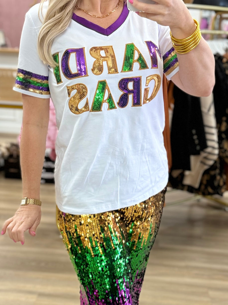 Mardi Gras Sequin Top