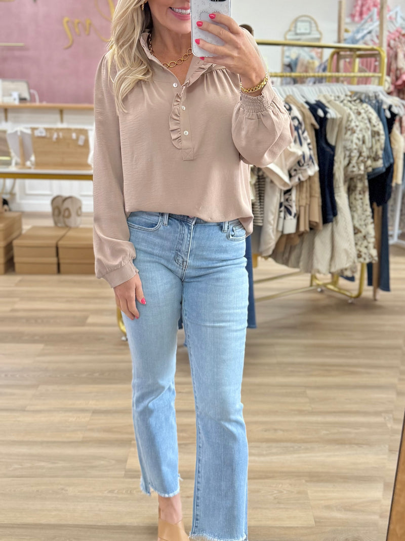 Solid Top w/Ruffle Detail