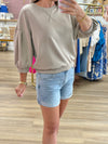 Pleated Sleeve Top