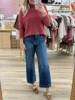 Mock Neck Sweater-Brick